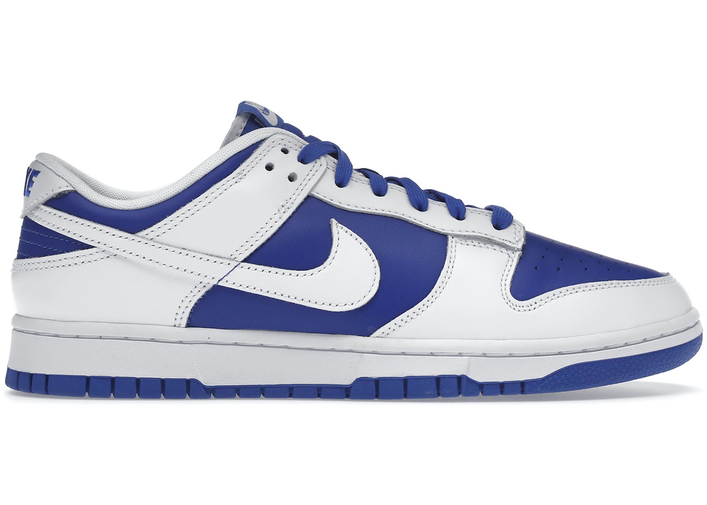 blue and white dunks low